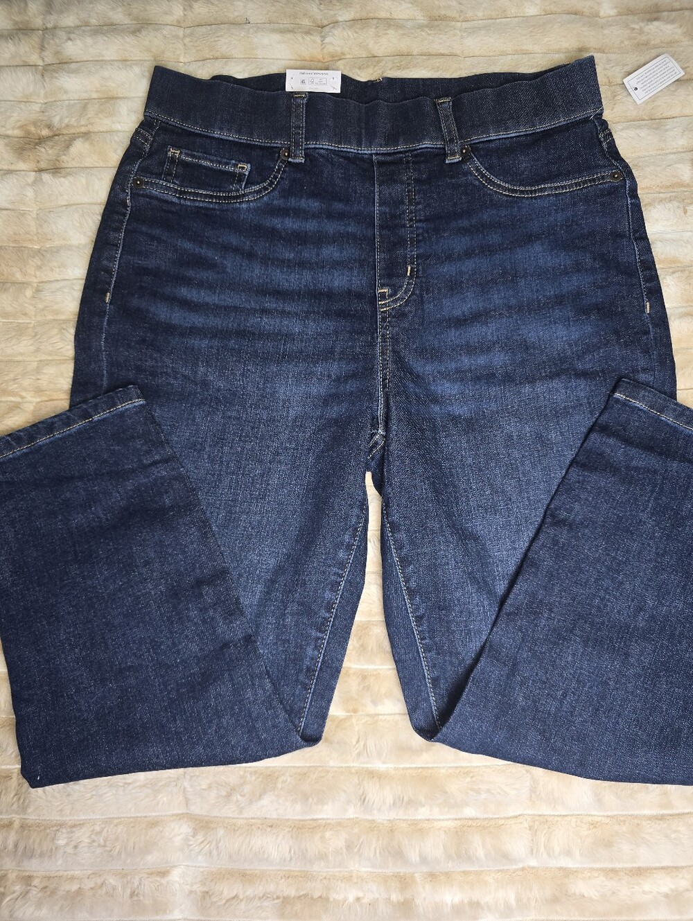 NWT Time & Tru Dark Wash High Rise Pull-On Capri Jeggings Size M 8-10